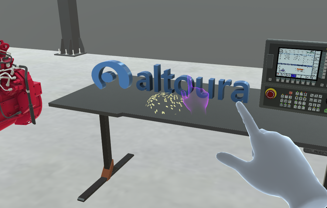 The same tap step with the guide hand shown in purple