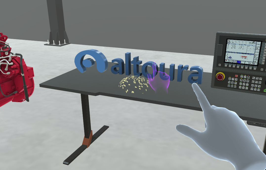 The same tap step with the guide hand shown in purple