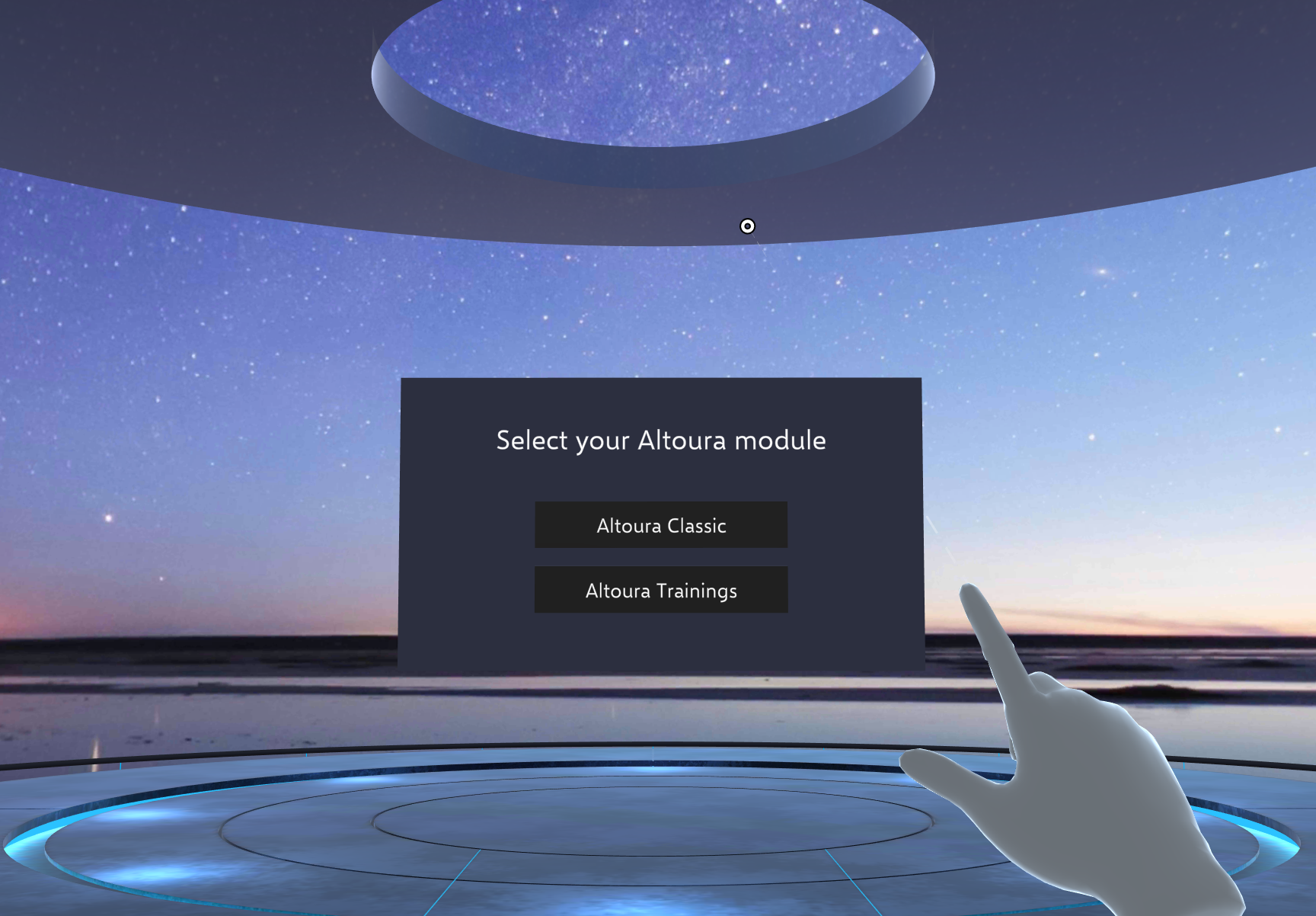 The Module Selection screen with Altoura Classic and Altoura Trainings buttons