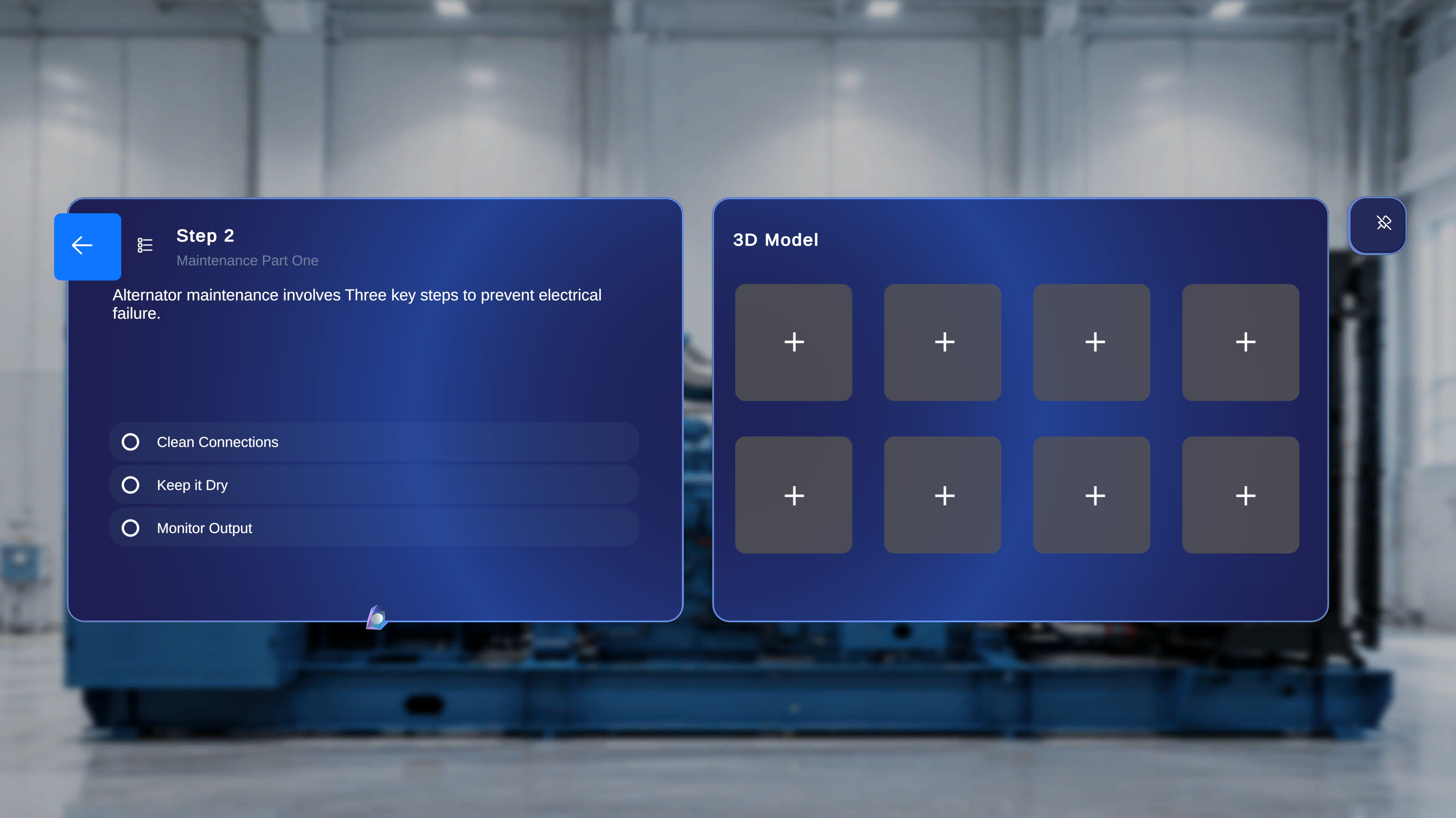 Author-mode procedure view with the 3D Model panel's Follow Me pin button in its OFF (default) state