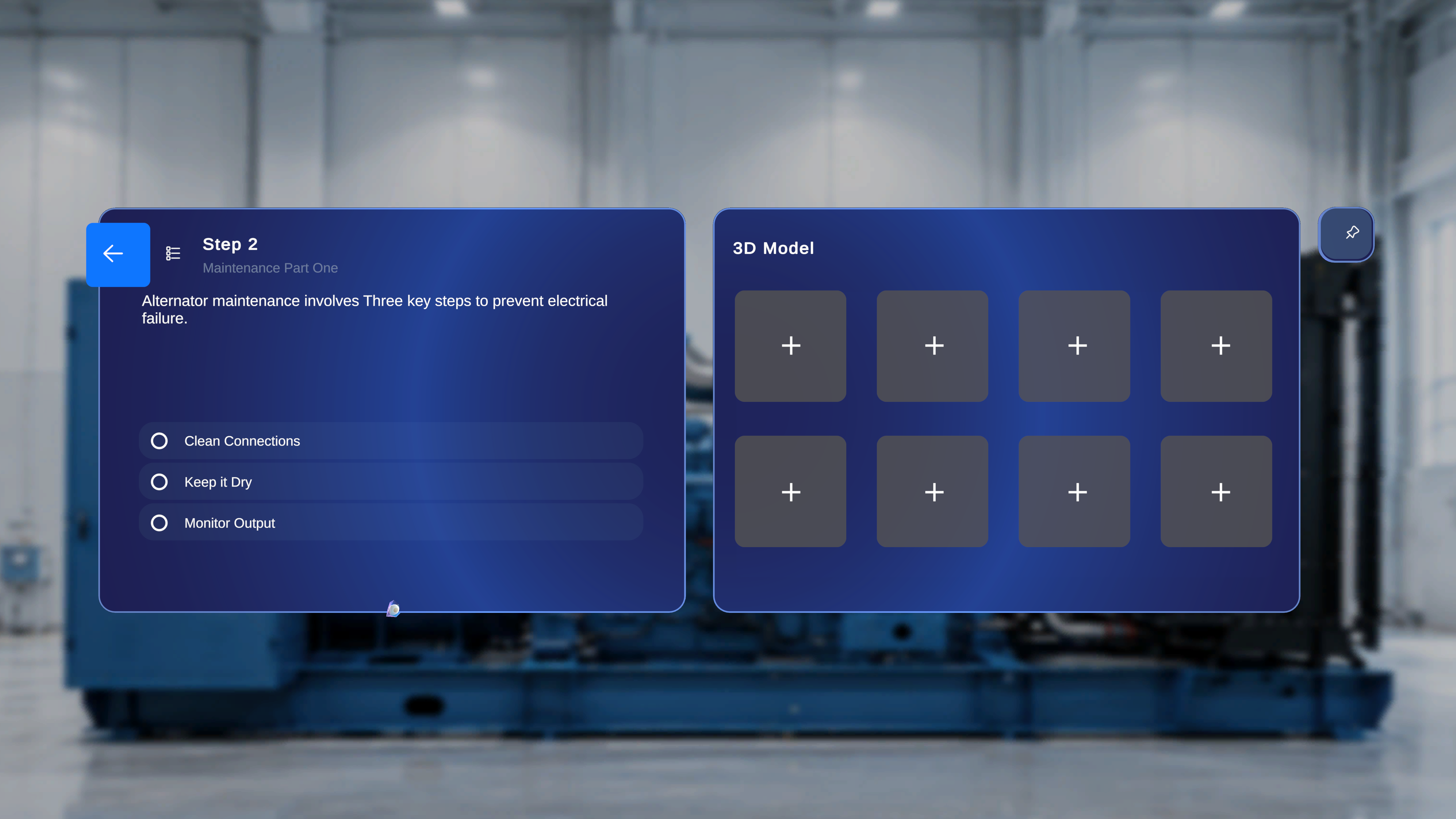 Author-mode procedure view with the 3D Model panel's Follow Me pin button in its ON state — the pin no longer shows a slash