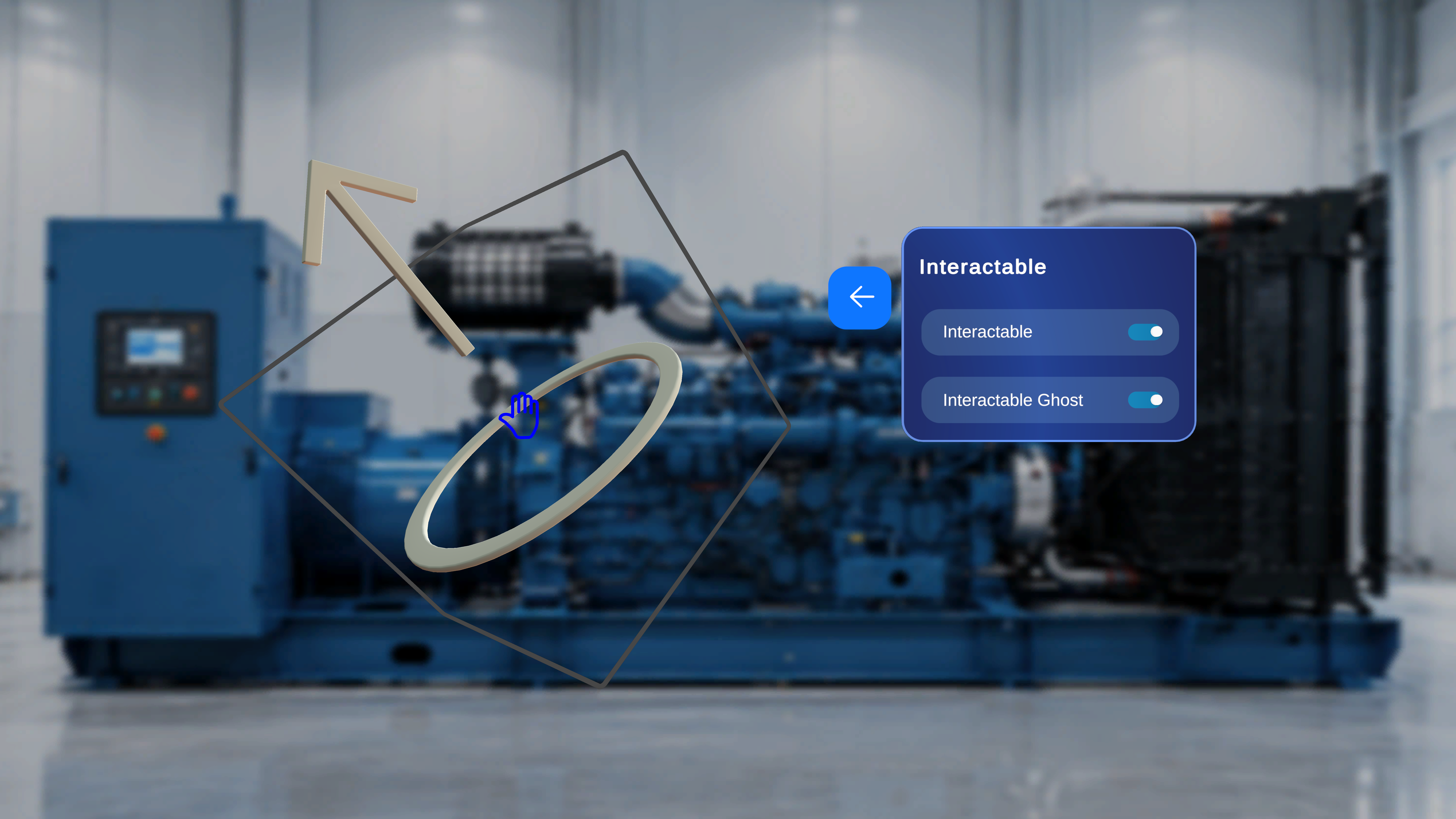 Interactable panel with Interactable and Interactable Ghost toggles turned on