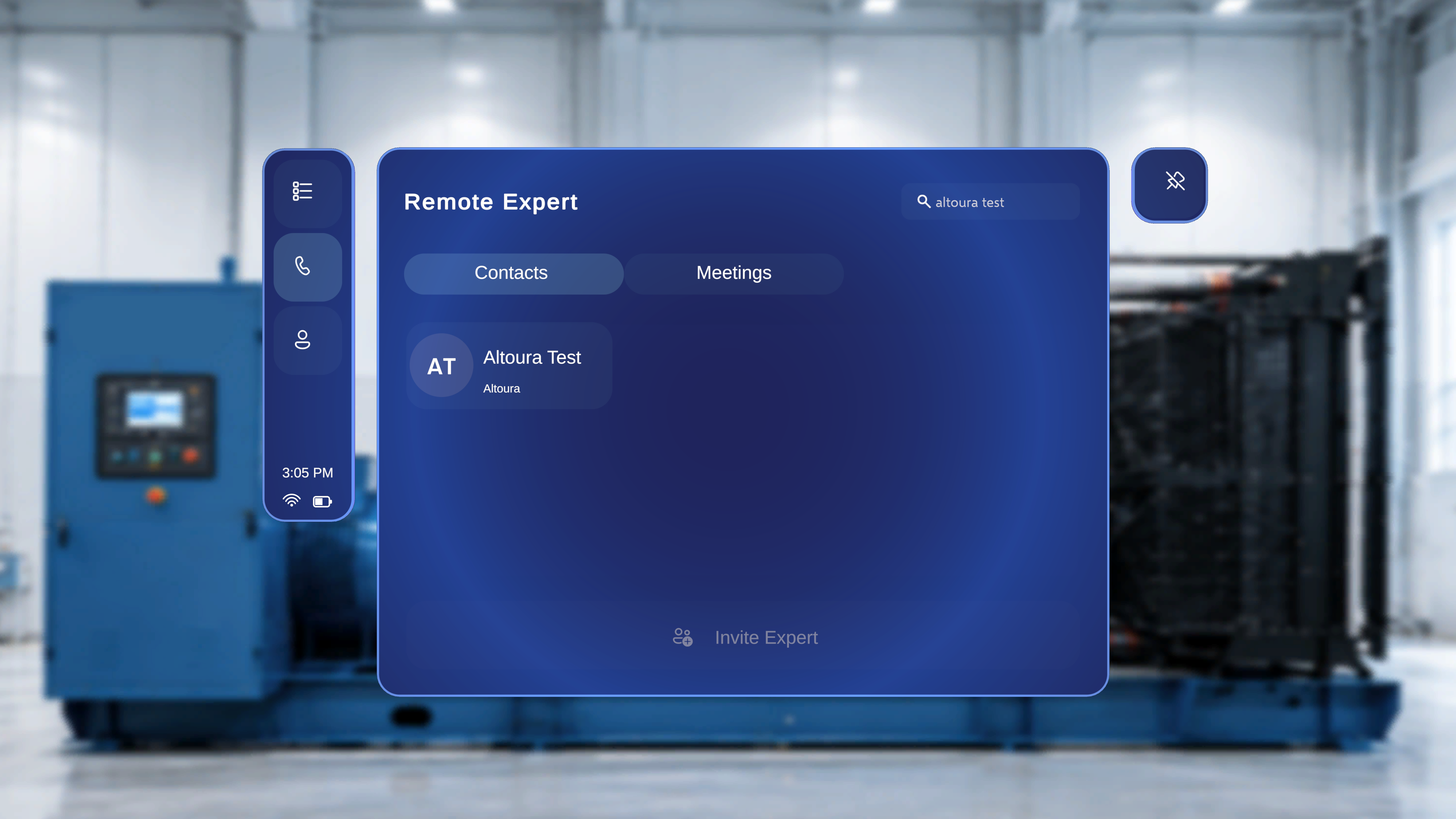 Remote Expert Contacts tab showing search results with expert name cards ready to be selected for invitation