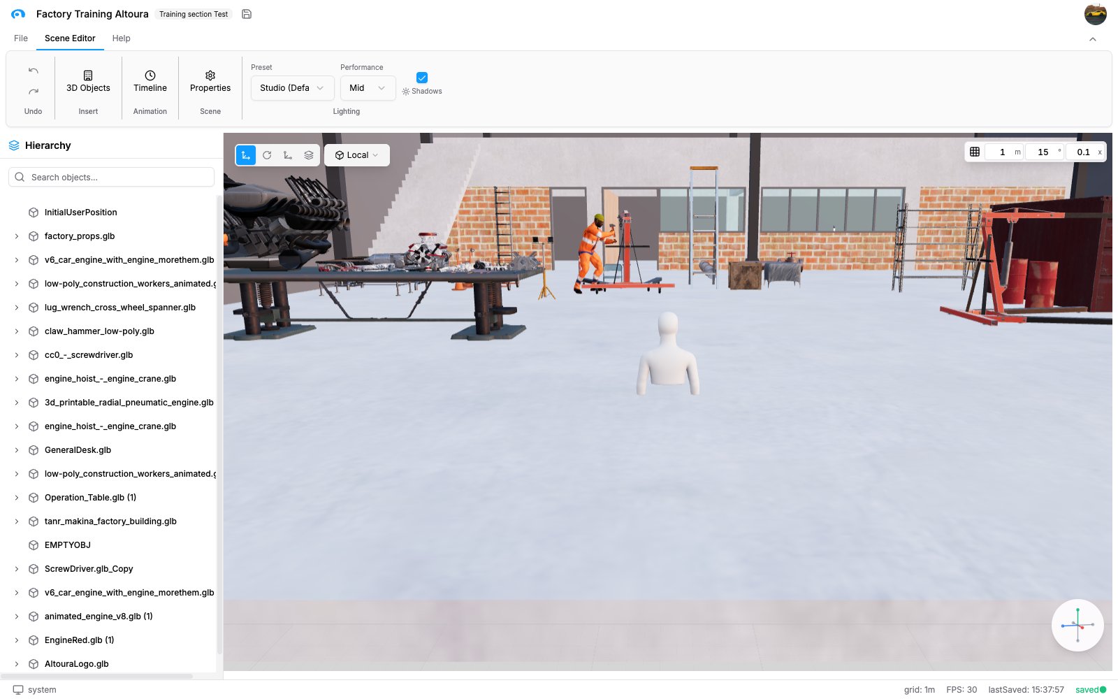 Main editor workspace