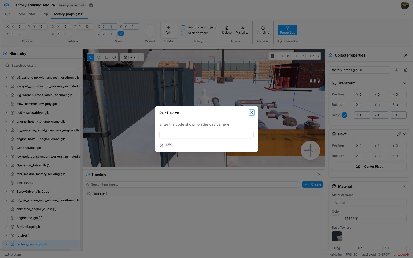 Pair Device modal