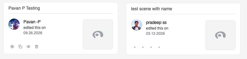 A scene card with the Settings, Clone, Set Inactive, and Delete buttons visible on hover