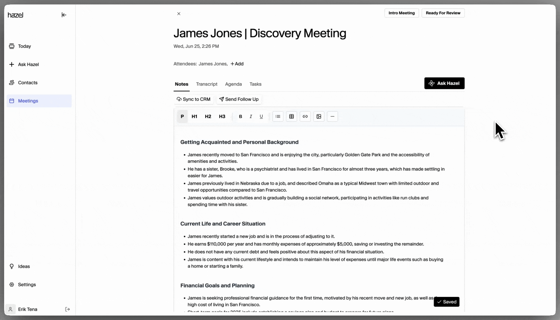 Customizemeetinglevel