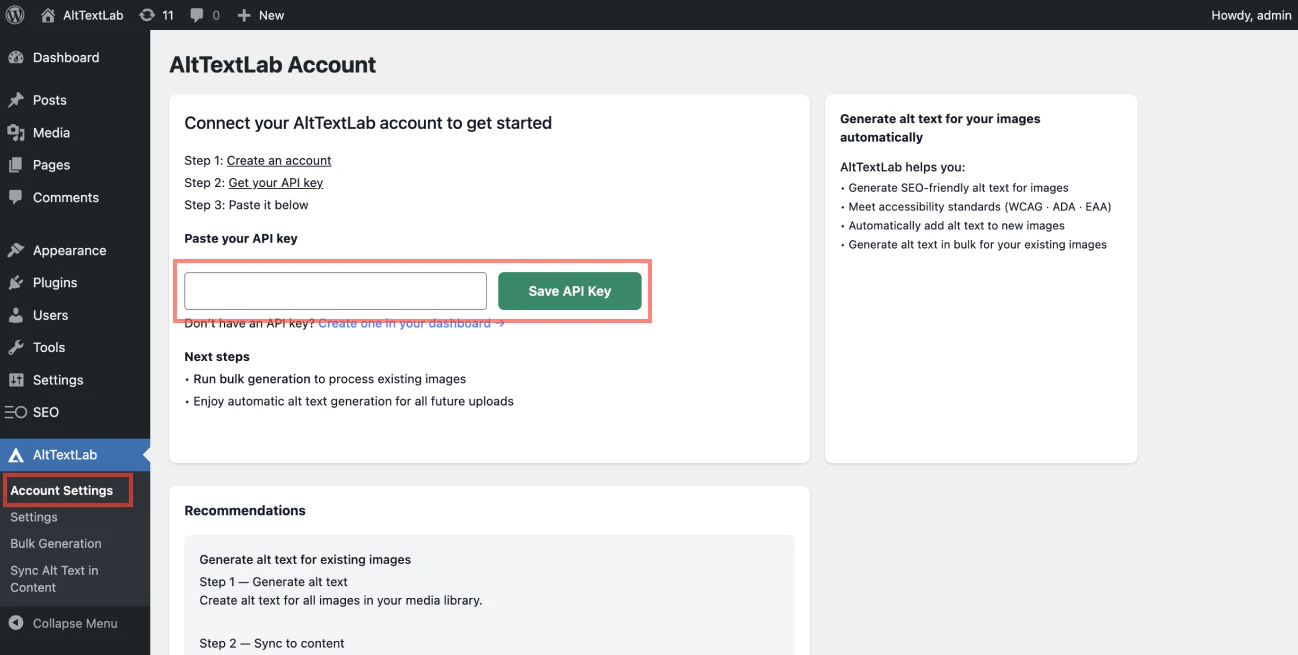 WordPress plugins page with search bar