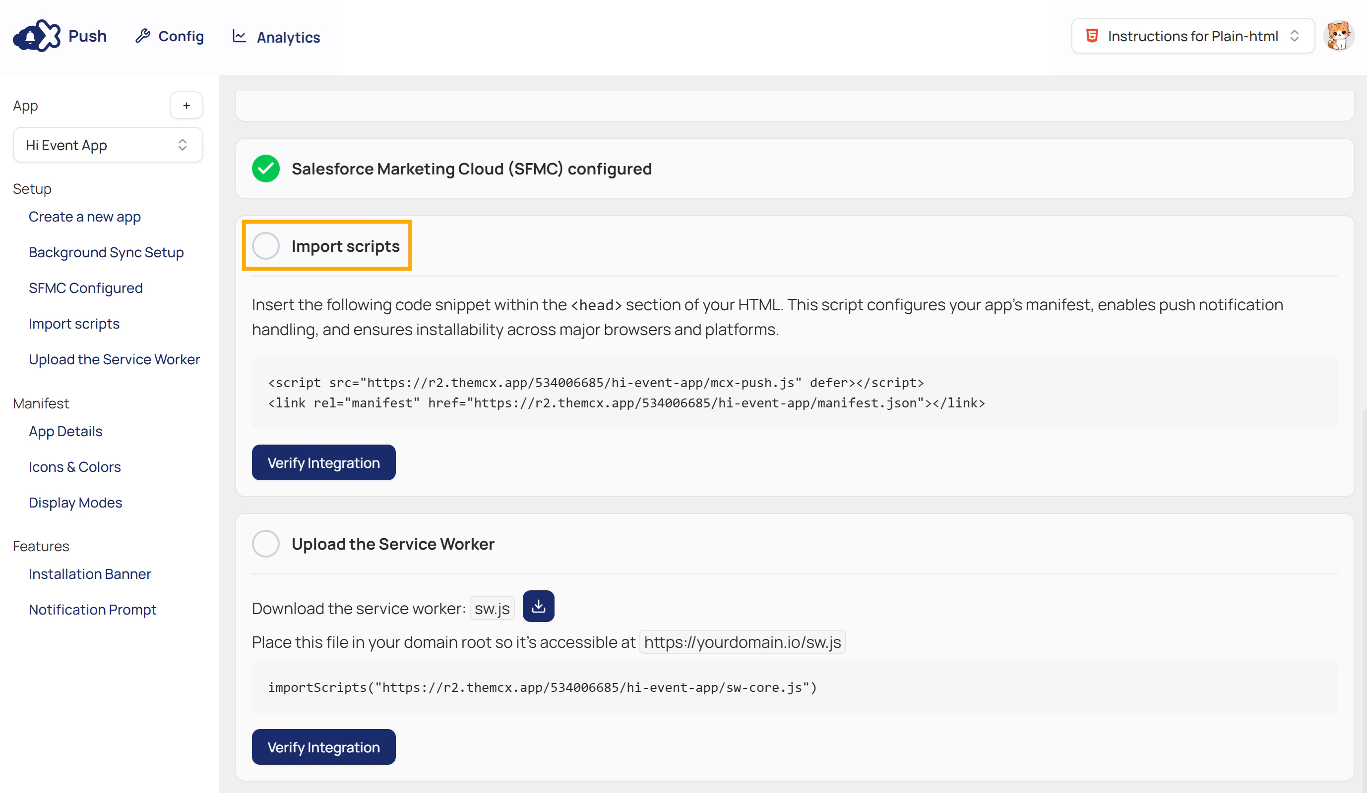 Mark the Import Scripts checkbox
