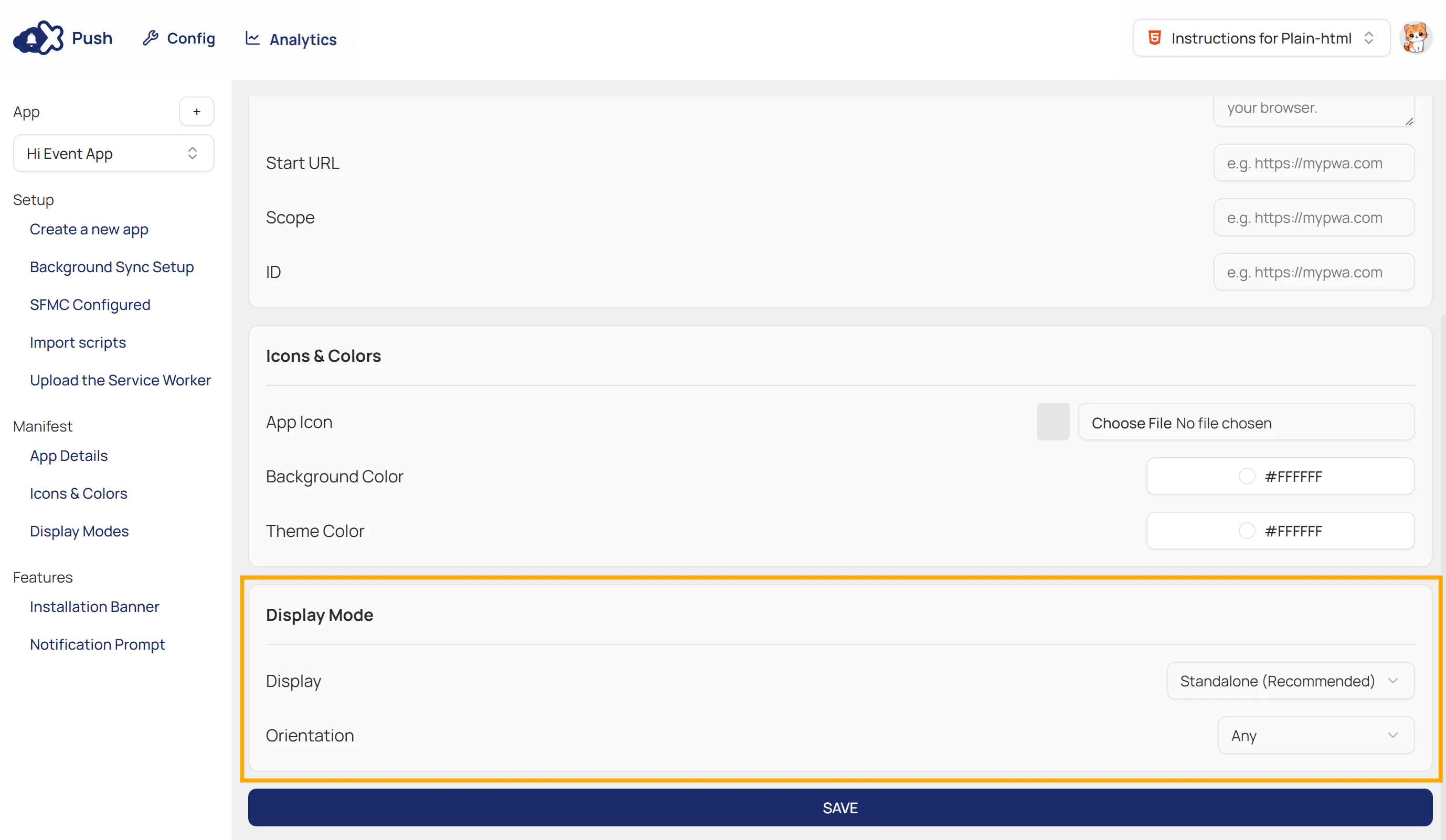 Navigate to Display Mode