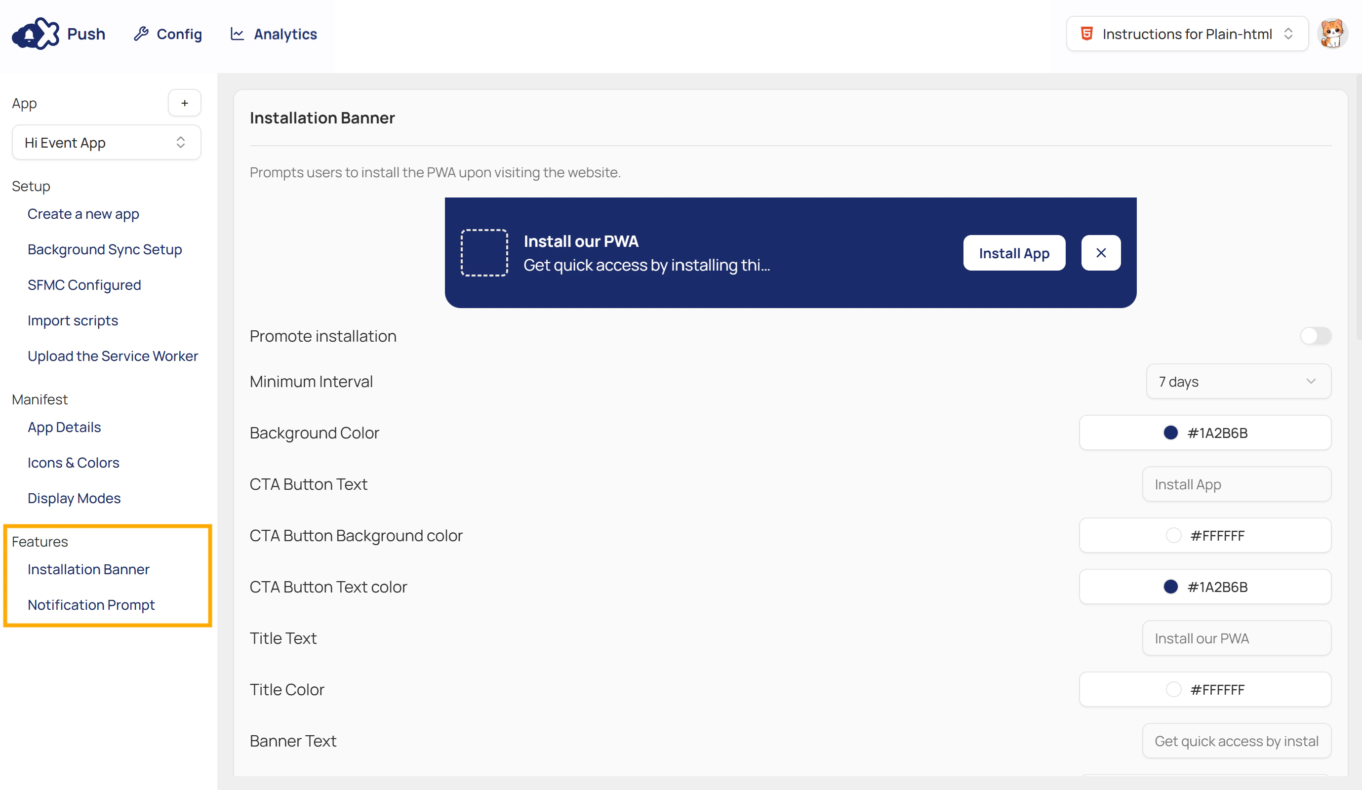 Navigate to Features