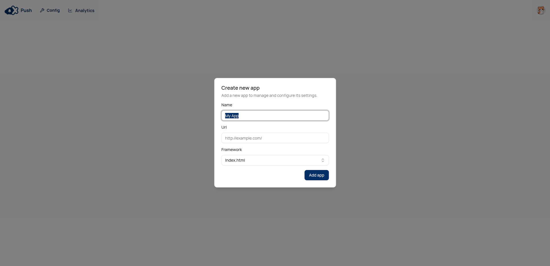 Create new app