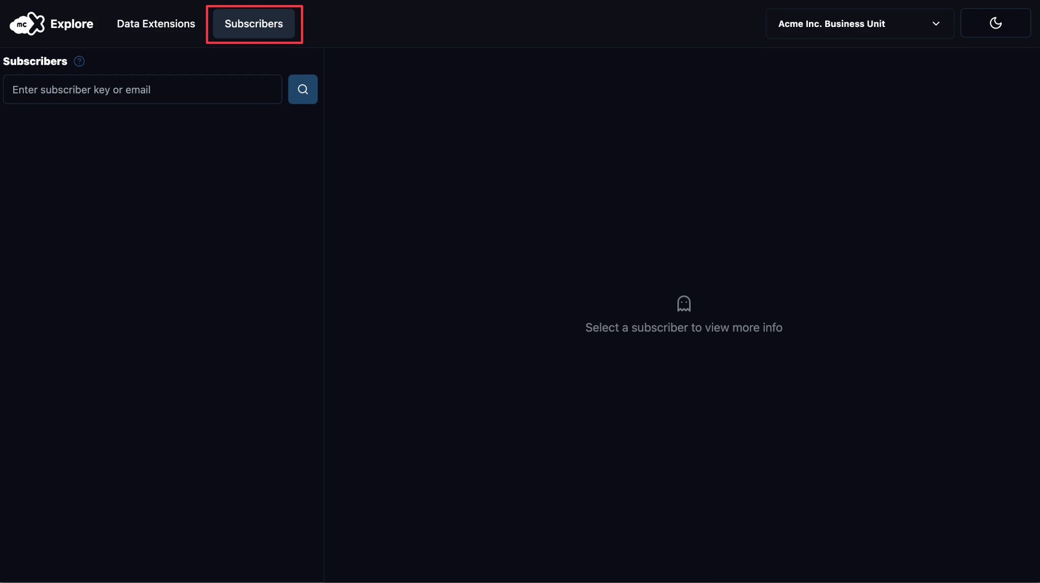Navigate to the Subscribers