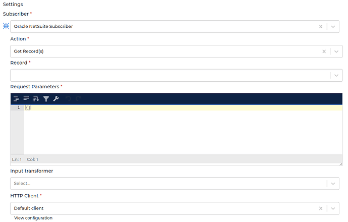 NetSuite connector screenshot 2