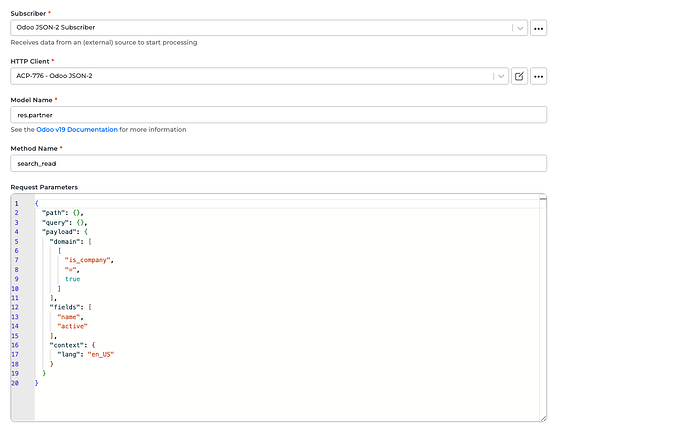 Odoo JSON-2 connector screenshot 2