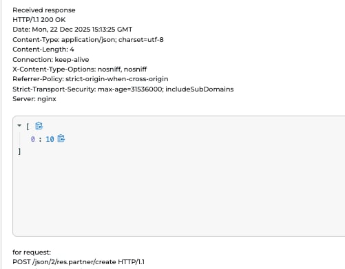 Odoo JSON-2 connector screenshot 5