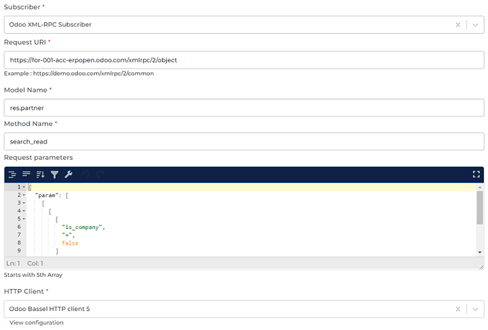 Odoo XML-RPC connector screenshot 1