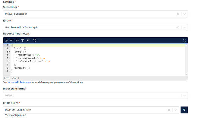 InRiver connector screenshot 2