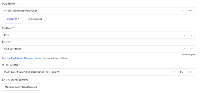 Intuit Mailchimp connector screenshot 3