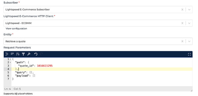 Lightspeed eCommerce connector screenshot 2