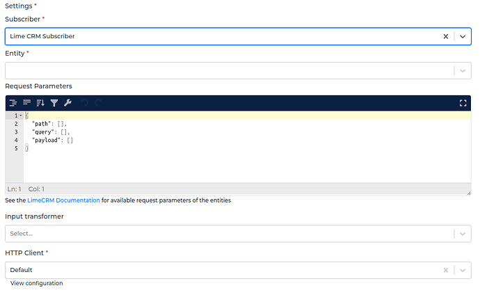 LimeCRM connector screenshot 2