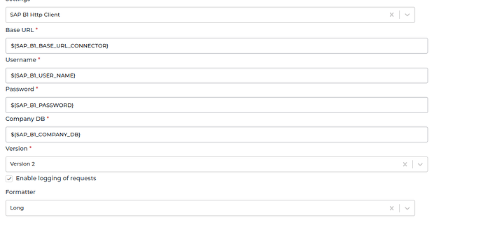 SAP Business One connector screenshot 1