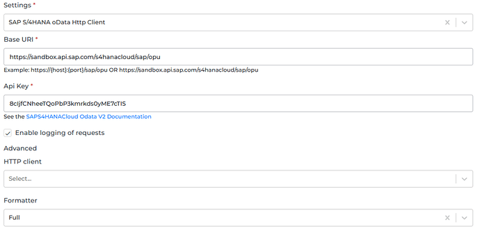 SAP S/4 HANA connector screenshot 1
