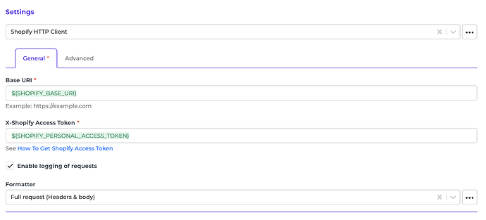 Shopify connector screenshot 1