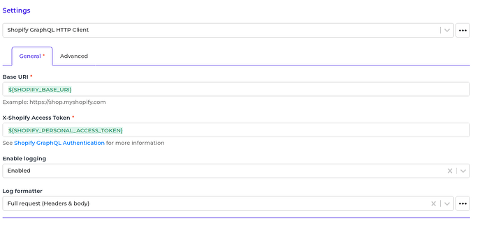 Shopify GraphQL connector screenshot 1