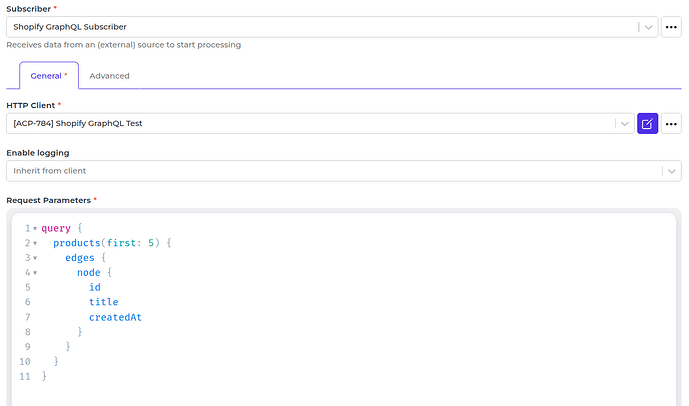 Shopify GraphQL connector screenshot 3