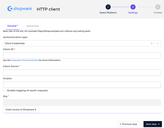 Shopware 6 connector screenshot 1