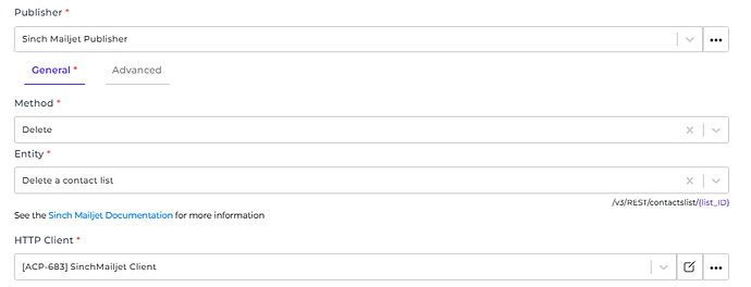 Sinch Mailjet connector screenshot 3
