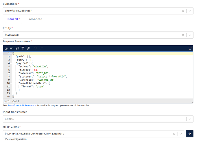 Snowflake connector screenshot 1