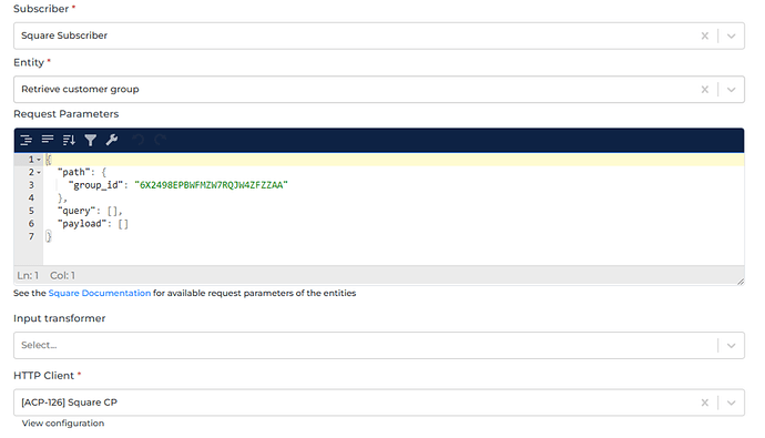Square connector screenshot 1