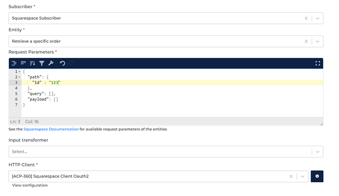 Squarespace connector screenshot 1
