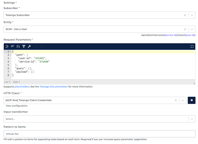 Totango connector screenshot 2