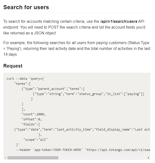 Totango connector screenshot 7