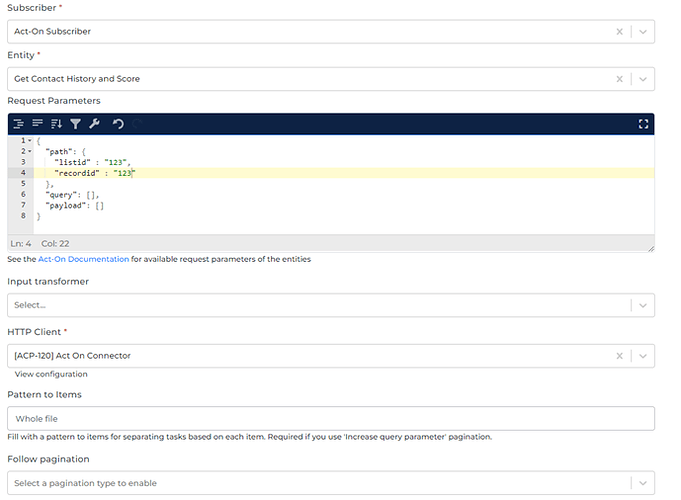 Act-On connector screenshot 1