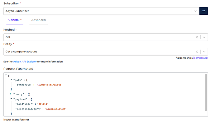 Adyen connector screenshot 1
