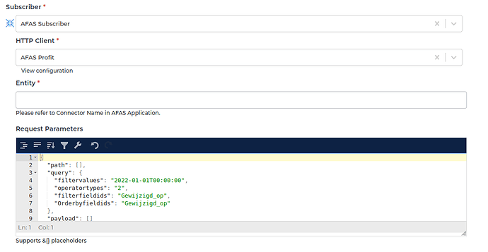 AFAS connector screenshot 2