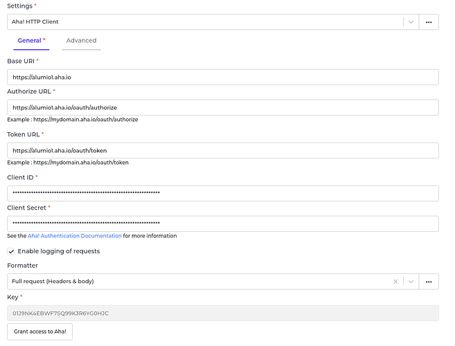 Aha! connector screenshot 1