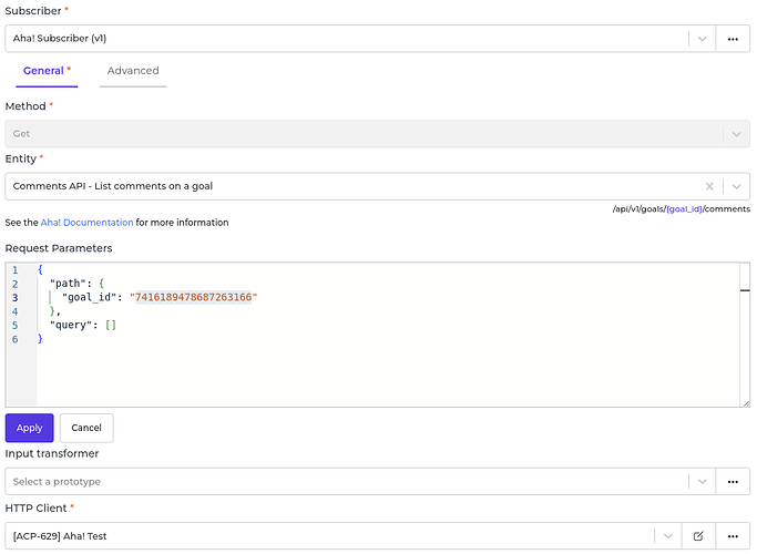 Aha! connector screenshot 2