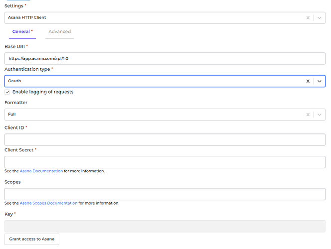Asana connector screenshot 1