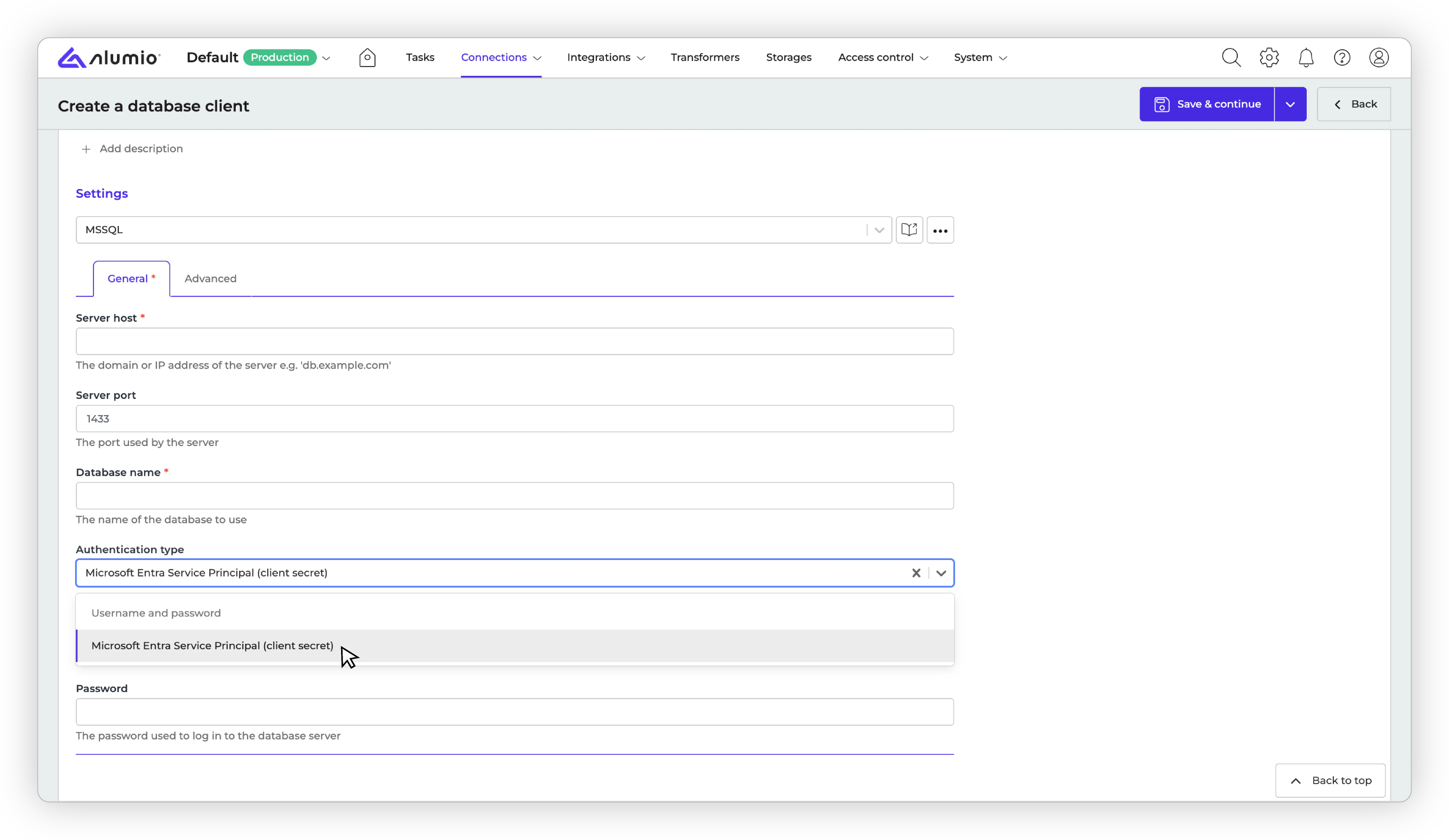 Alumio Forum Release Notes 3 114 0 RC1 MSSQL Microsoft Entra Service Principal