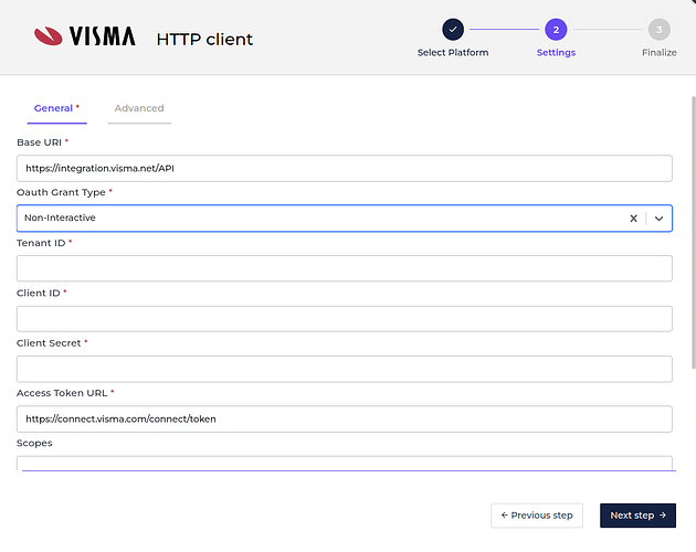 Visma.net ERP connector screenshot 1