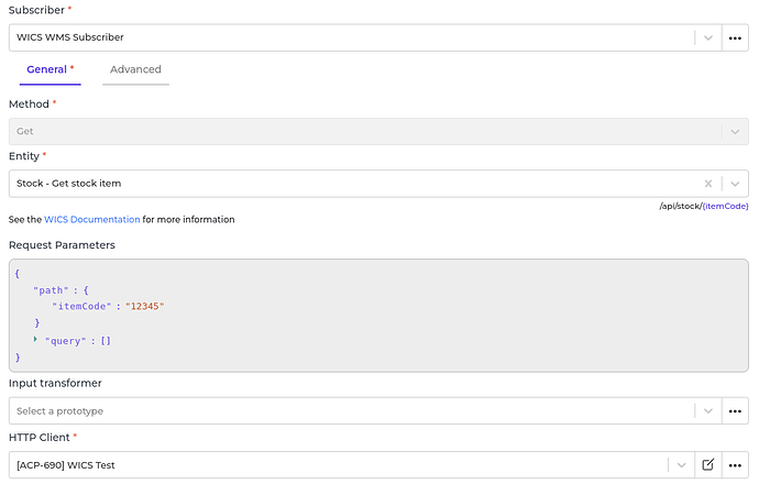 WICS WMS connector screenshot 2