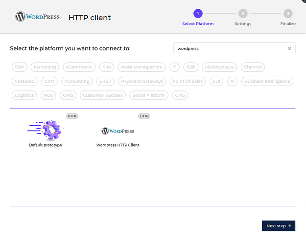 Wordpress connector screenshot 1