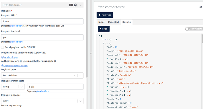 Wordpress connector screenshot 2
