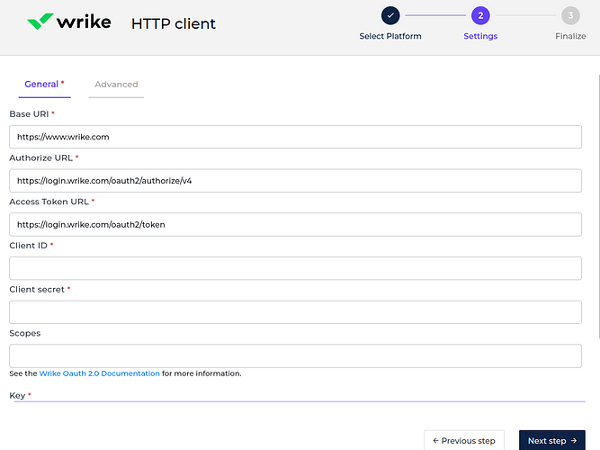 Wrike connector screenshot 1