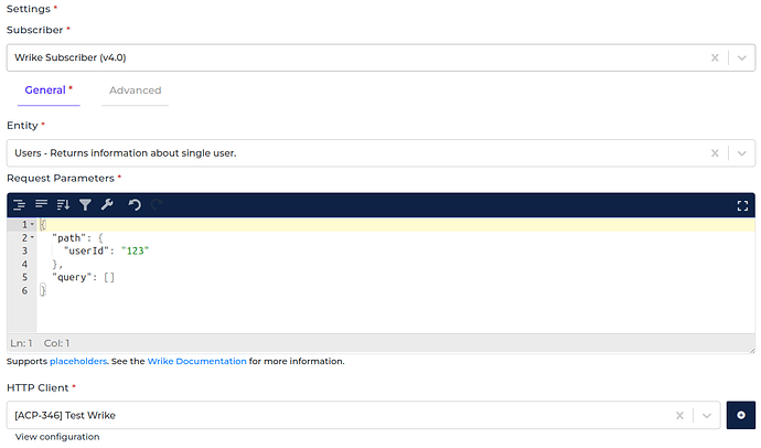 Wrike connector screenshot 2
